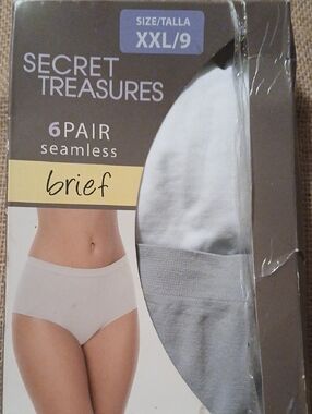 Secret Treasures White & Light Gray Seamless Briefs 6-Pack